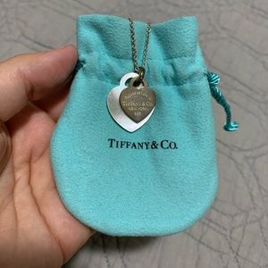 Authentic Tiffany double heart necklace